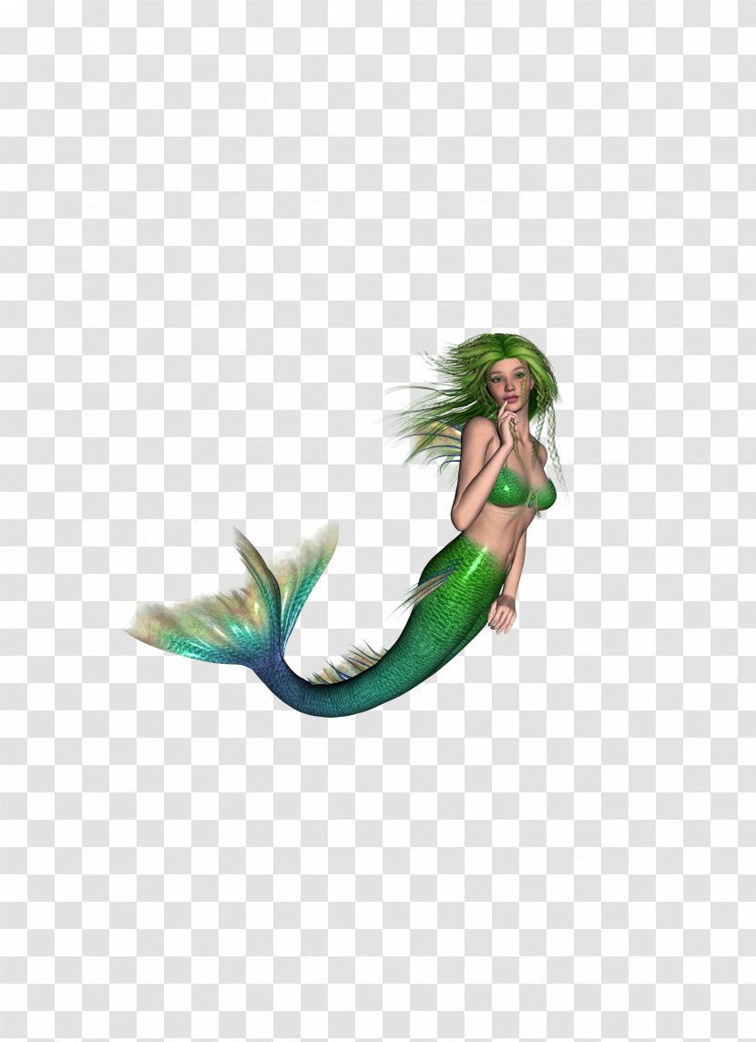 Mermaid Merman Clip Art - Green Beautiful Transparent PNG