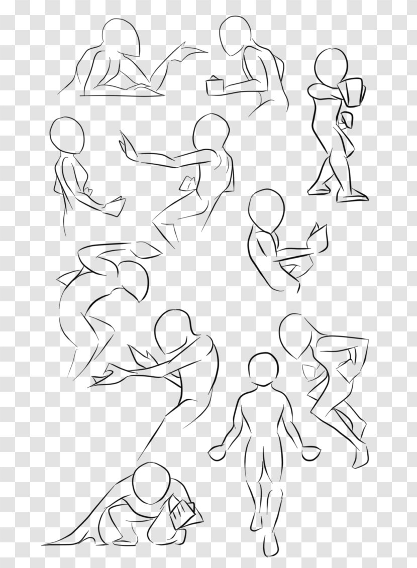 Drawing Line Art Visual Arts Sketch - Coloring Book - Poses Transparent PNG