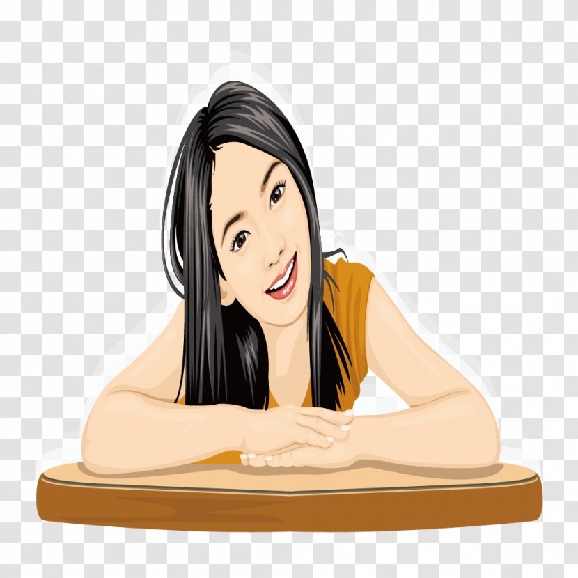 Designer - Frame - Woman Lying On The Table Transparent PNG