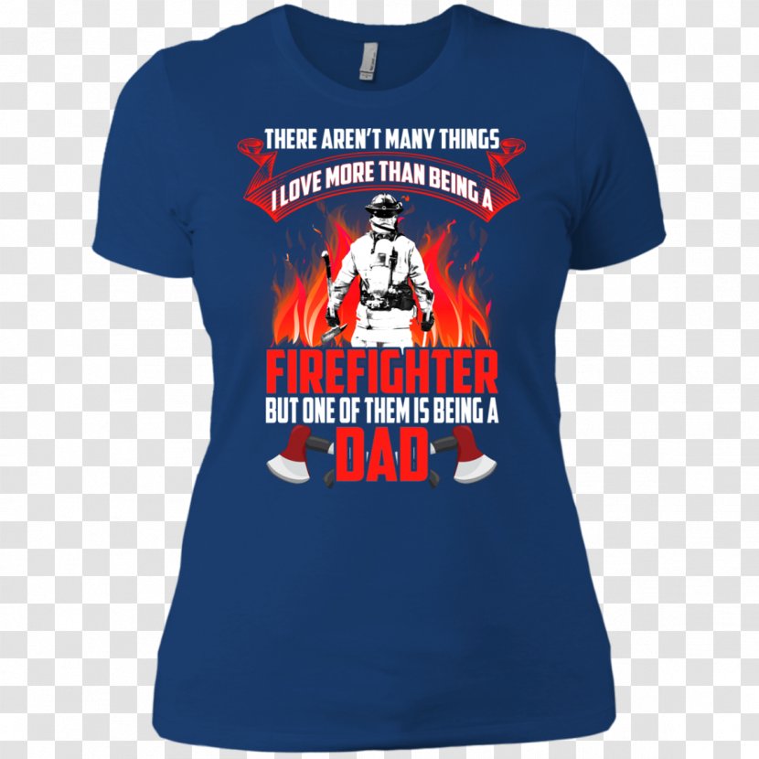 T-shirt Hoodie Sweater Sleeve - Blue - Firefighter Tshirt Transparent PNG