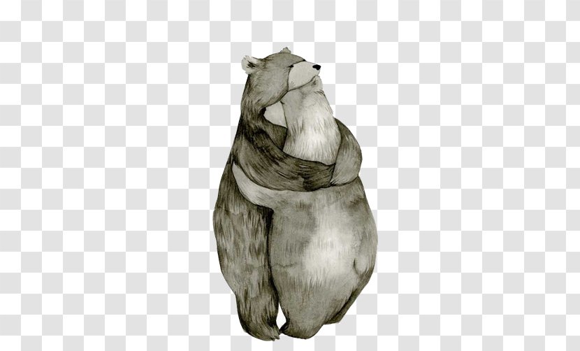 Bear Hug Drawing Illustration - Watercolor - Creative Picture Transparent PNG