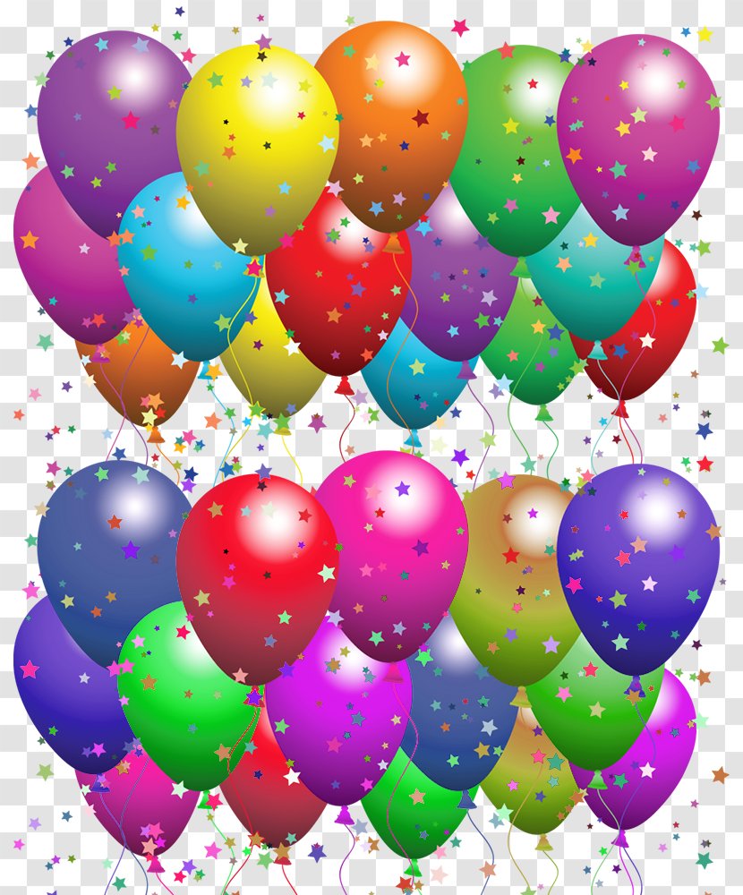 Happy Birthday To You Greeting Card Balloon Wish - Baby Shower - Colored Stars A Lot Of Balloons Transparent PNG