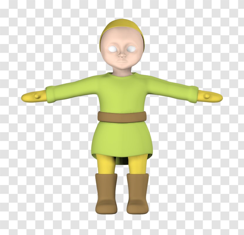 Figurine Finger Cartoon Character Fiction - Yellow - Low Poly T Pose Transparent PNG