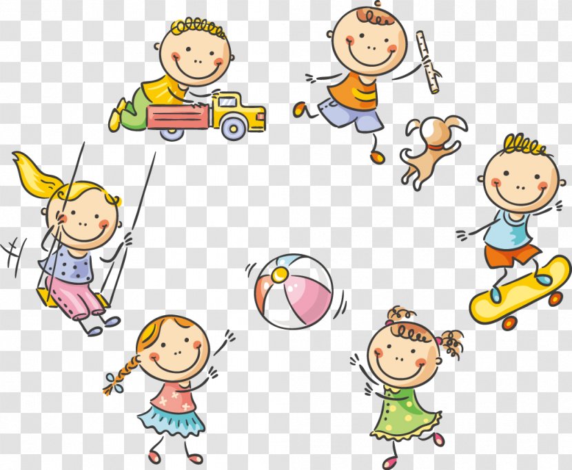 Child Play Cartoon Stock Photography - Happiness - 61 Cute Kids Playing Transparent PNG