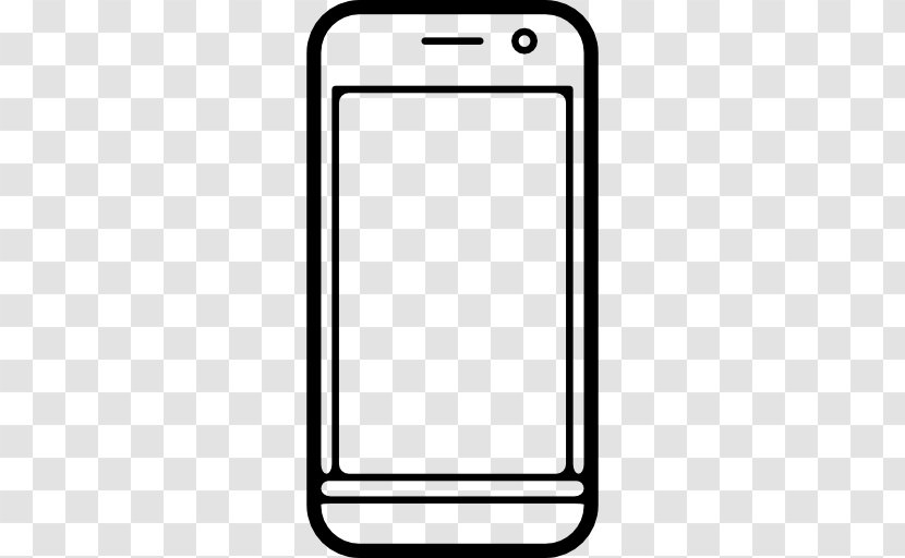 IPhone Telephone Smartphone Clip Art - Black And White - Iphone Transparent PNG