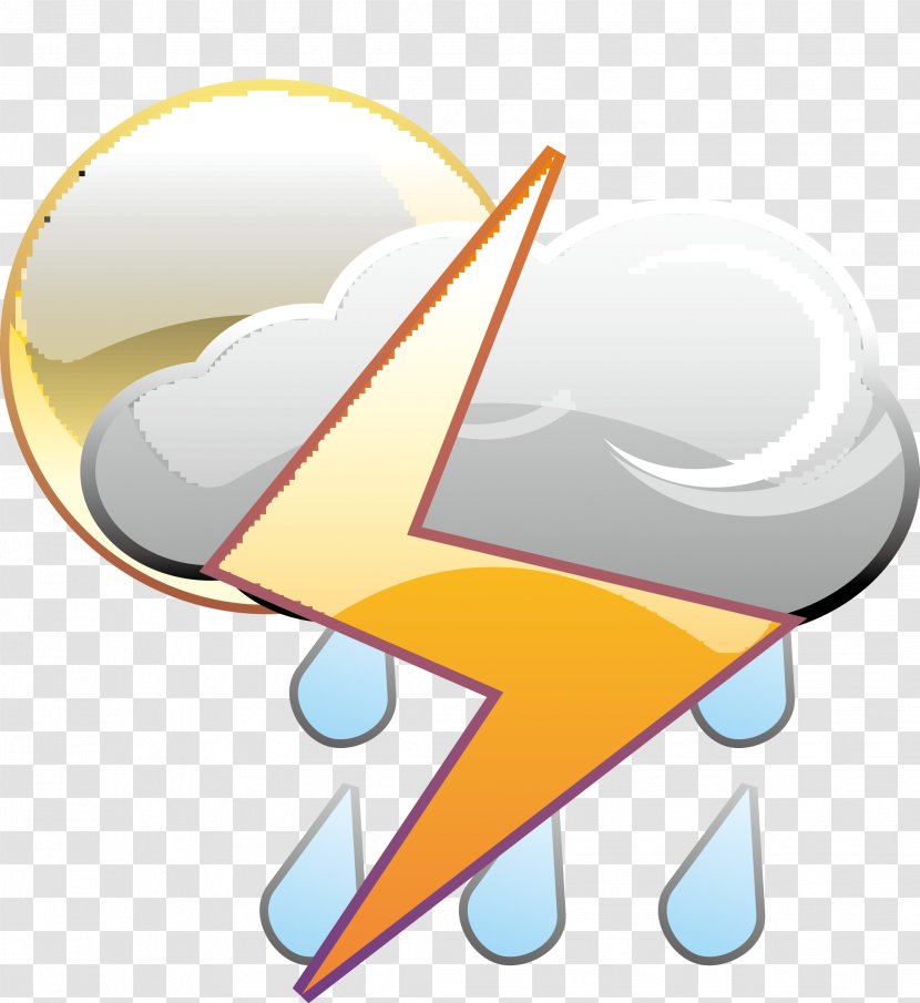 Lightning Thunder Rain - Cloud Chart Transparent PNG