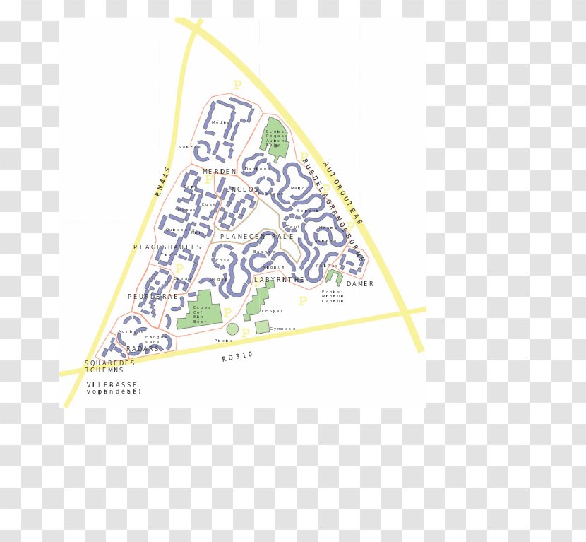 Rue De La Grande Borne Grigny 2 Avenue Map - Triangle Transparent PNG