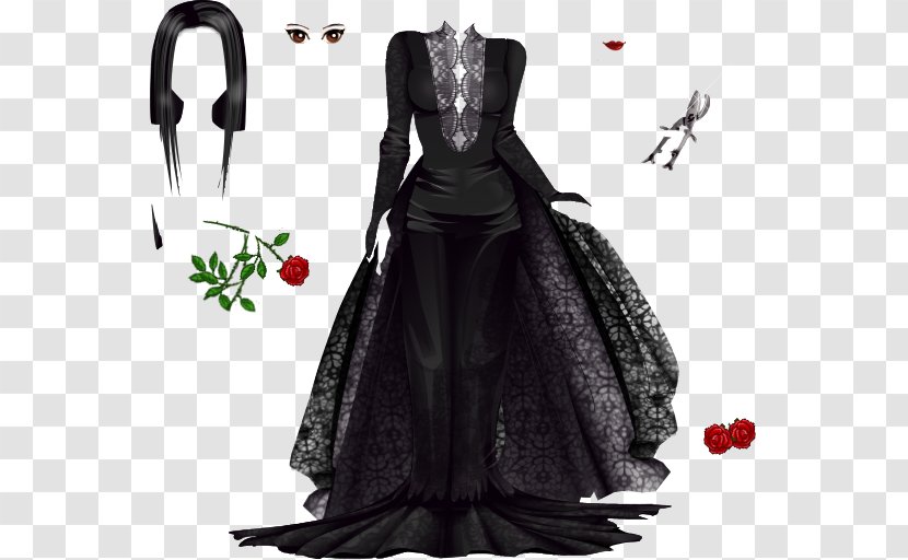 Costume Design Gown Black M - Morticia Transparent PNG