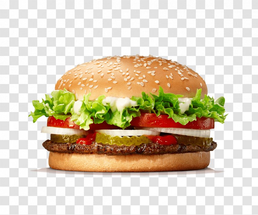 Hamburger Whopper Chicken Sandwich Burger King Restaurant - Cheeseburger Transparent PNG