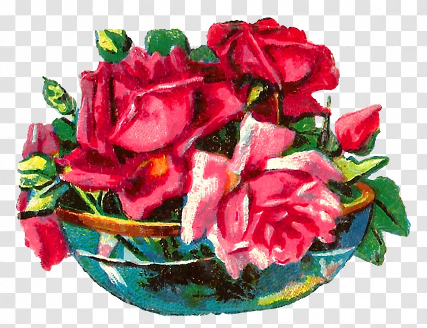 Garden Roses Cut Flowers Vase Clip Art - Rose - Flower Transparent PNG