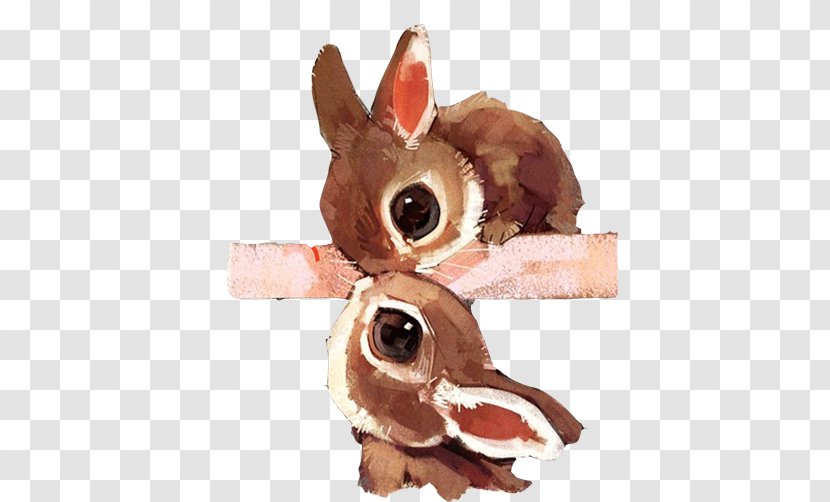 Easter Bunny Bunnies & Rabbits Kiss - Fun Kissing Rabbit Picture Material Transparent PNG