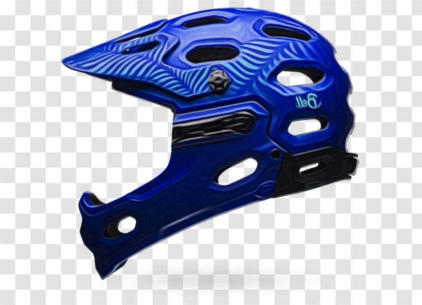 Fox Cartoon - Bell Super Dh Mips Helmet - Electric Blue Sports Equipment Transparent PNG