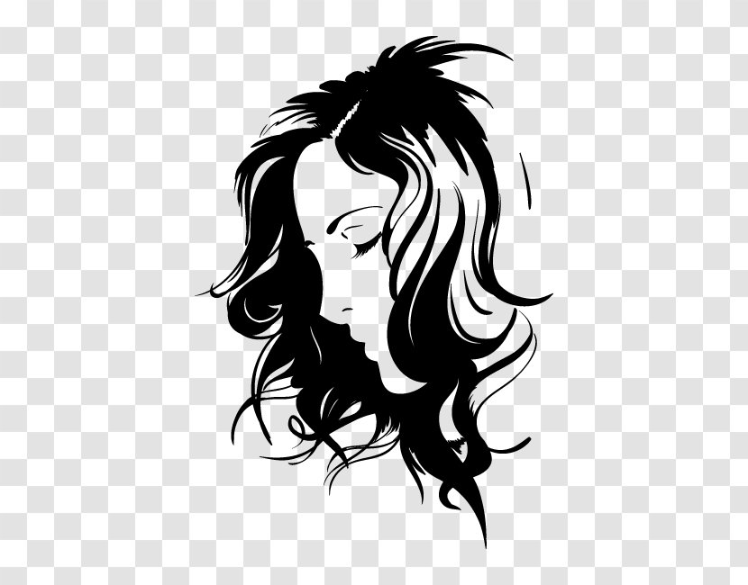 Beauty Parlour Hairstyle Wall Decal Sticker - Silhouette - Hair Transparent PNG