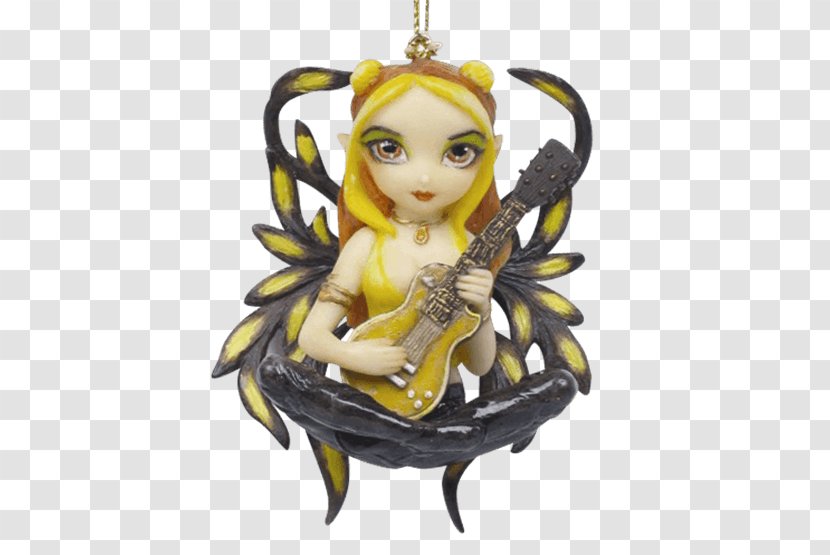 Fairy Golden Guitar Figurine Christmas Ornament Day - Heart Transparent PNG
