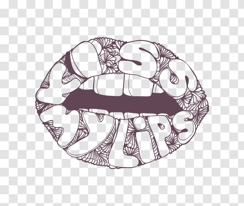 Lip The Rocky Horror Picture Show Illustration Kiss Drawing - Black And White - Geometric Patterns Transparent PNG