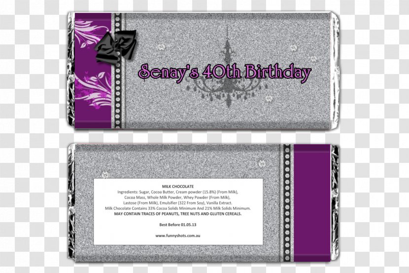 Chocolate Bar Party Birthday Christmas - Purple Transparent PNG