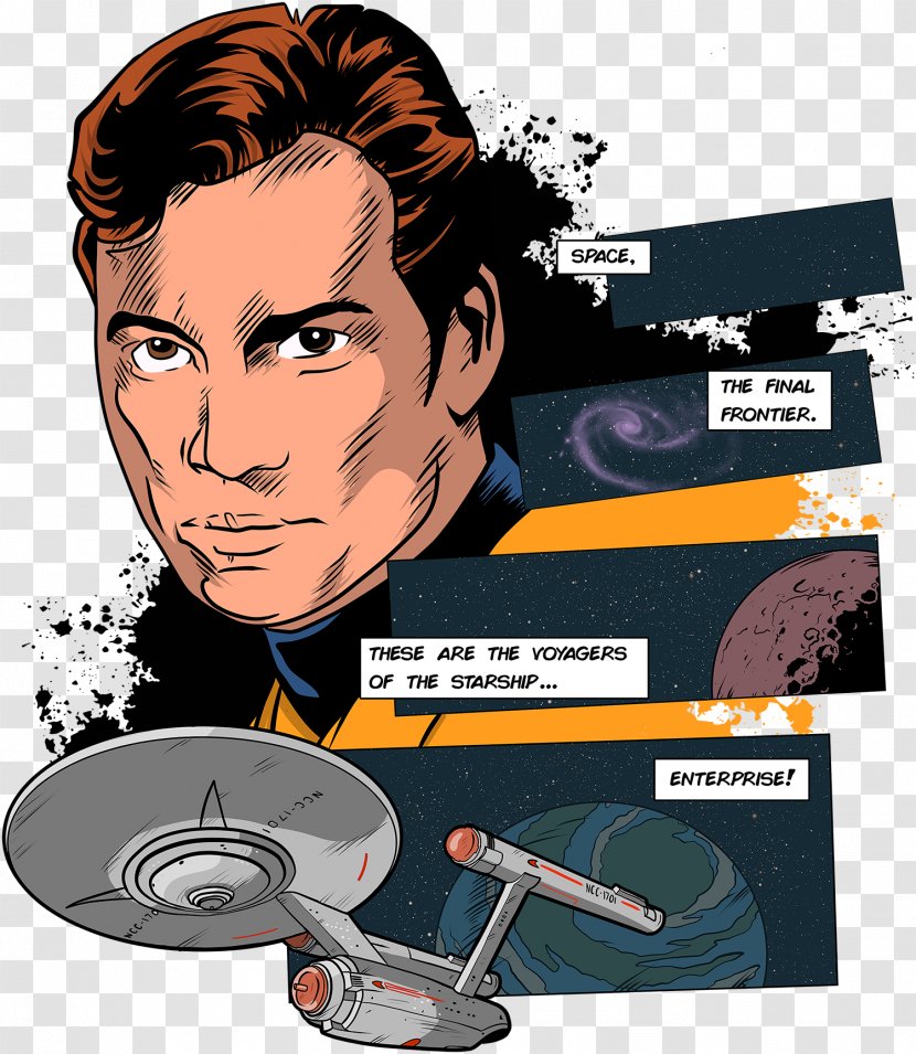 Fan Art T-shirt - Cartoon - James T Kirk Transparent PNG