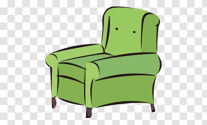 Couch Chair - Green - Vector Hand-painted Sofa Transparent PNG
