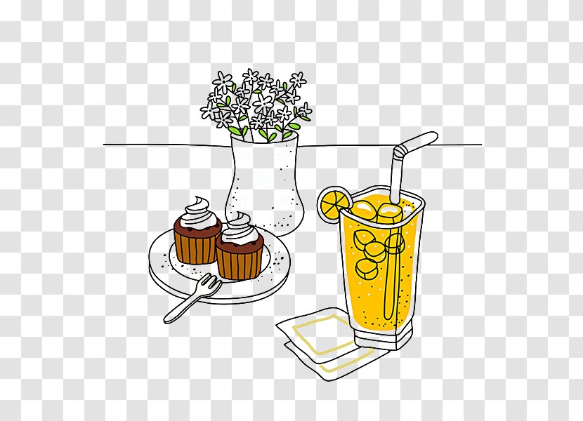 Iced Tea Drink Paper Drawing Illustration - Dessert - Cold Transparent PNG