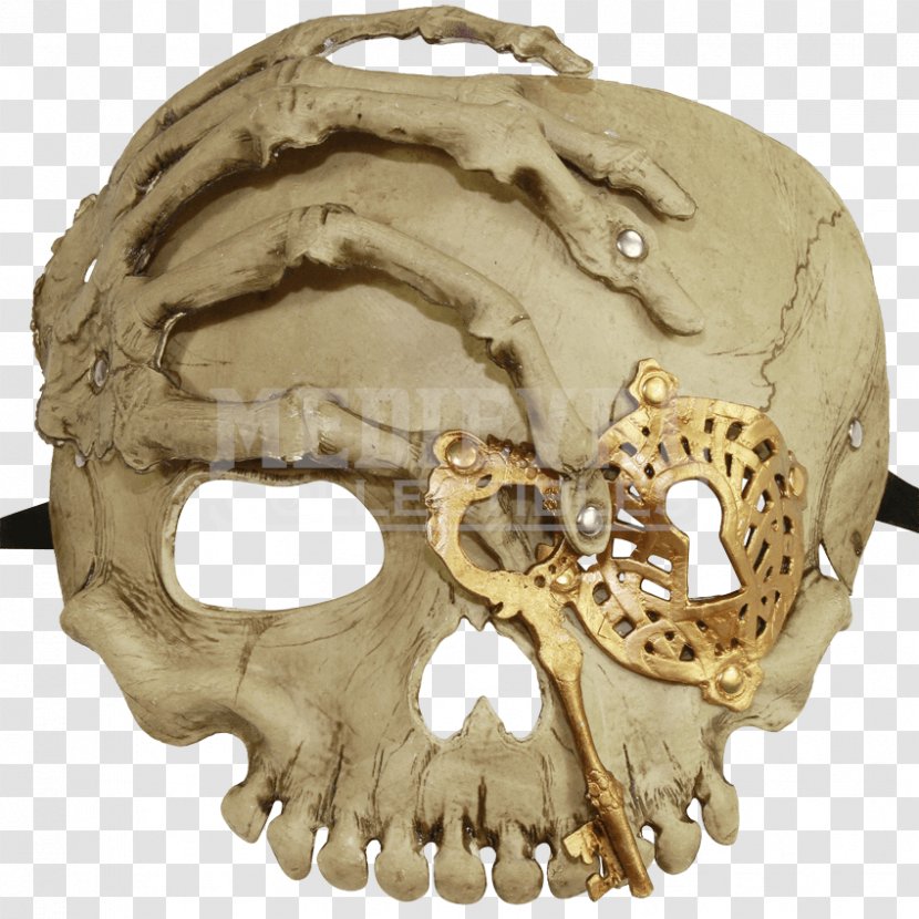 Skull Caribbean Skeleton Mask Gold - Integraalhelm Transparent PNG