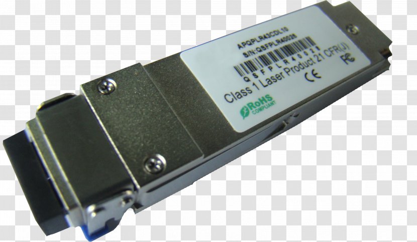 QSFP Small Form-factor Pluggable Transceiver Single-mode Optical Fiber - Hardware Transparent PNG