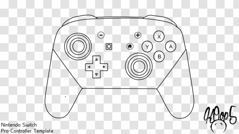 Game Controllers Nintendo Switch Pro Controller Wii GameCube - Monochrome Photography - Design Transparent PNG