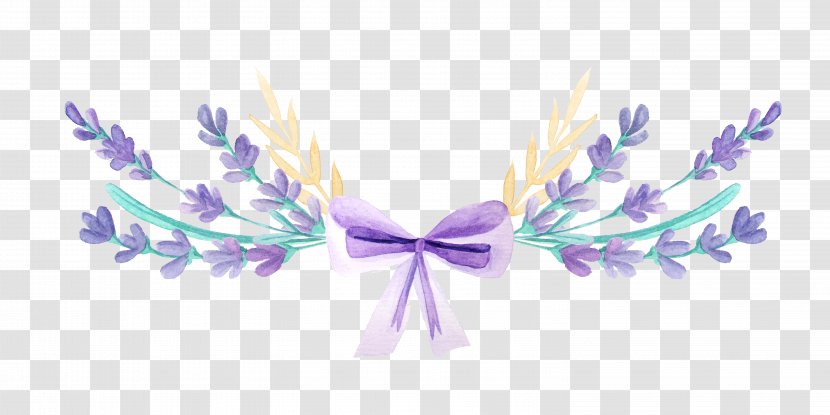 Purple Lavender Flower Wreath - Drawing - Beautiful Transparent PNG