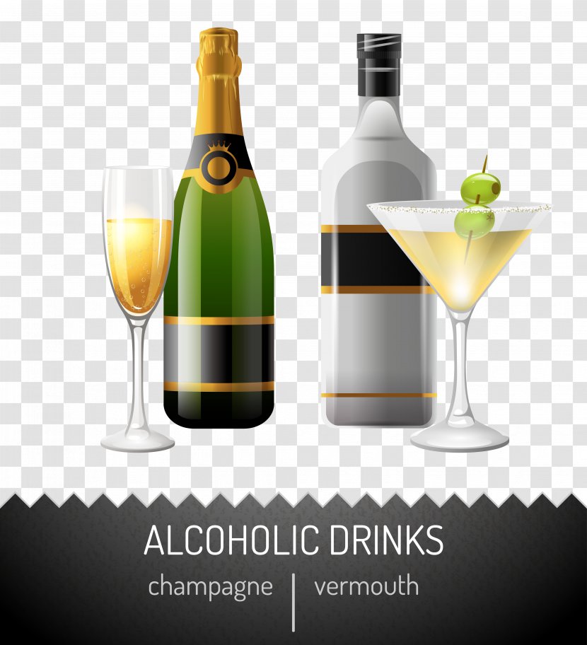 Cocktail Whisky Beer Non-alcoholic Drink - Bottle - Vector Transparent PNG