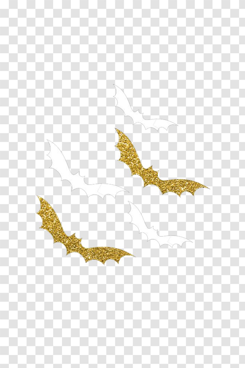 Bat Wing Flight Icon - White With Gold Transparent PNG