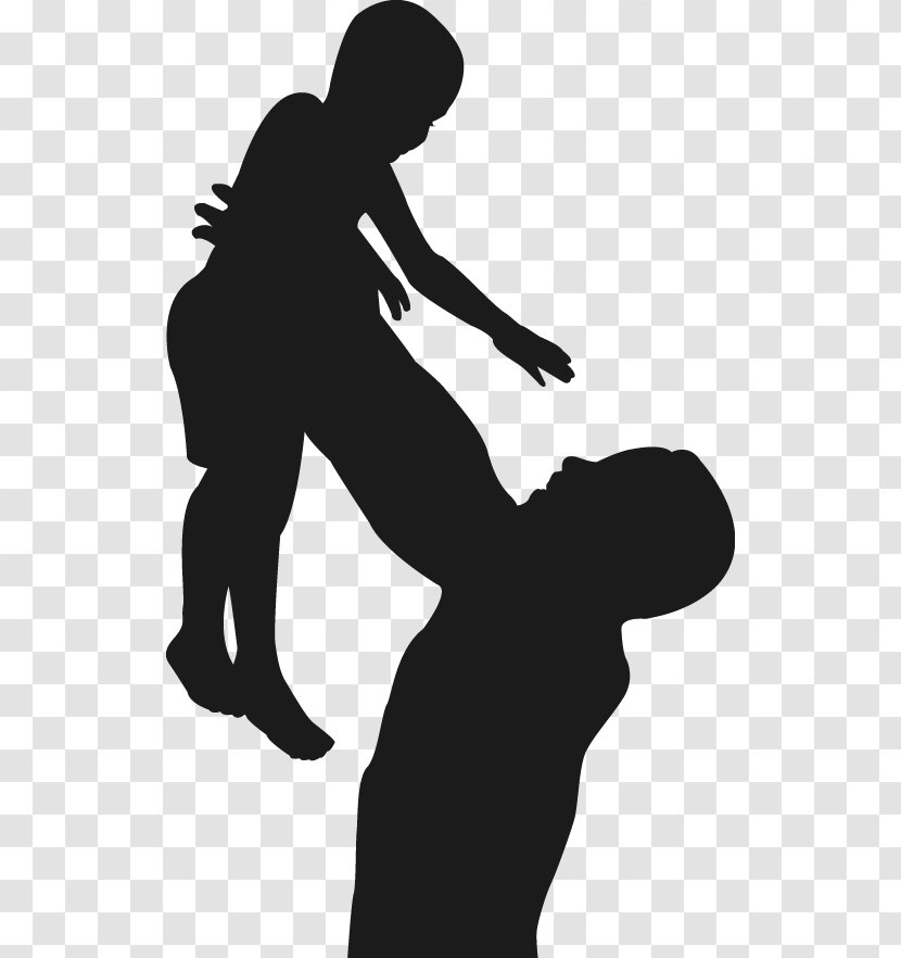 Silhouette Fathers Day - Monochrome - Father's Vector Silhouettes Transparent PNG
