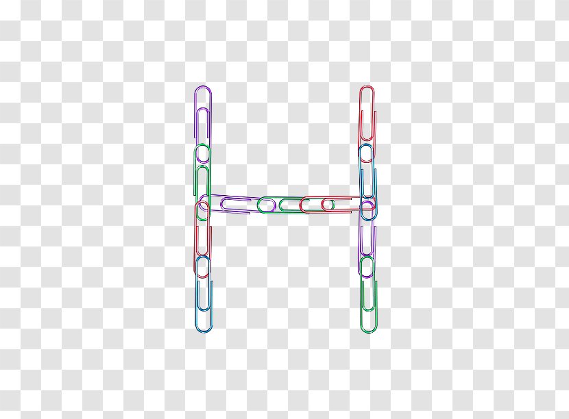 Line Angle Point - Area - Paperclip Letter H Transparent PNG