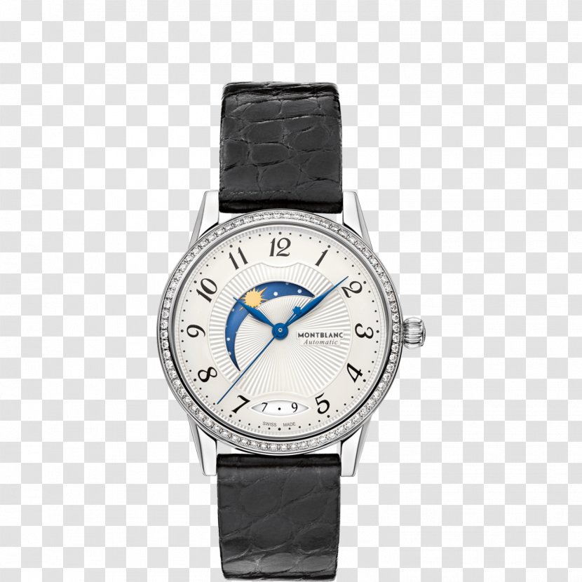Montblanc Automatic Watch Complication Jewellery - Watches Female Form Diamond Silver Black Transparent PNG