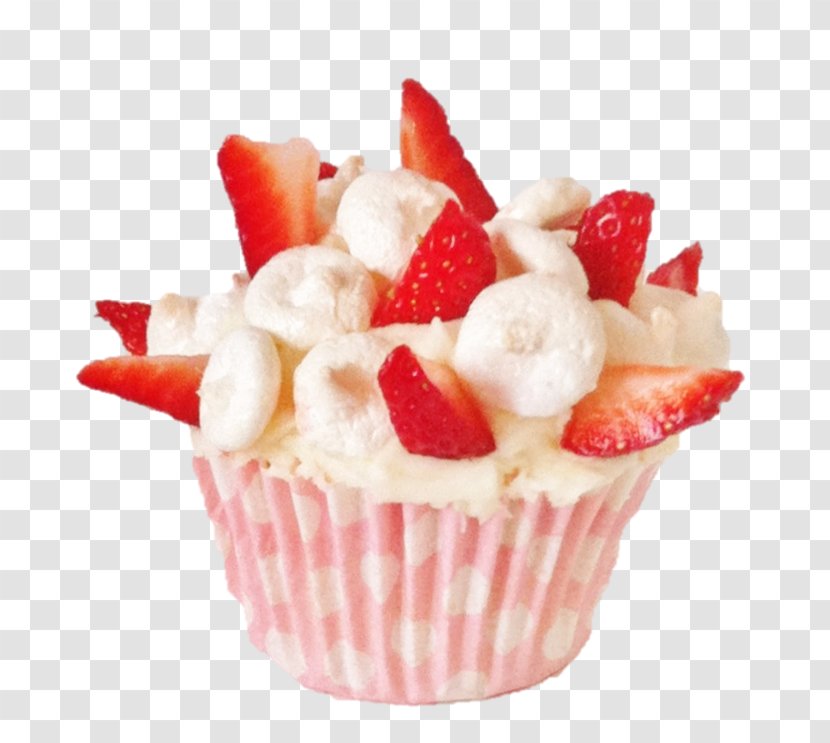 Sundae Cupcake Parfait Muffin Buttercream - Dairy Product - Strawberry Transparent PNG