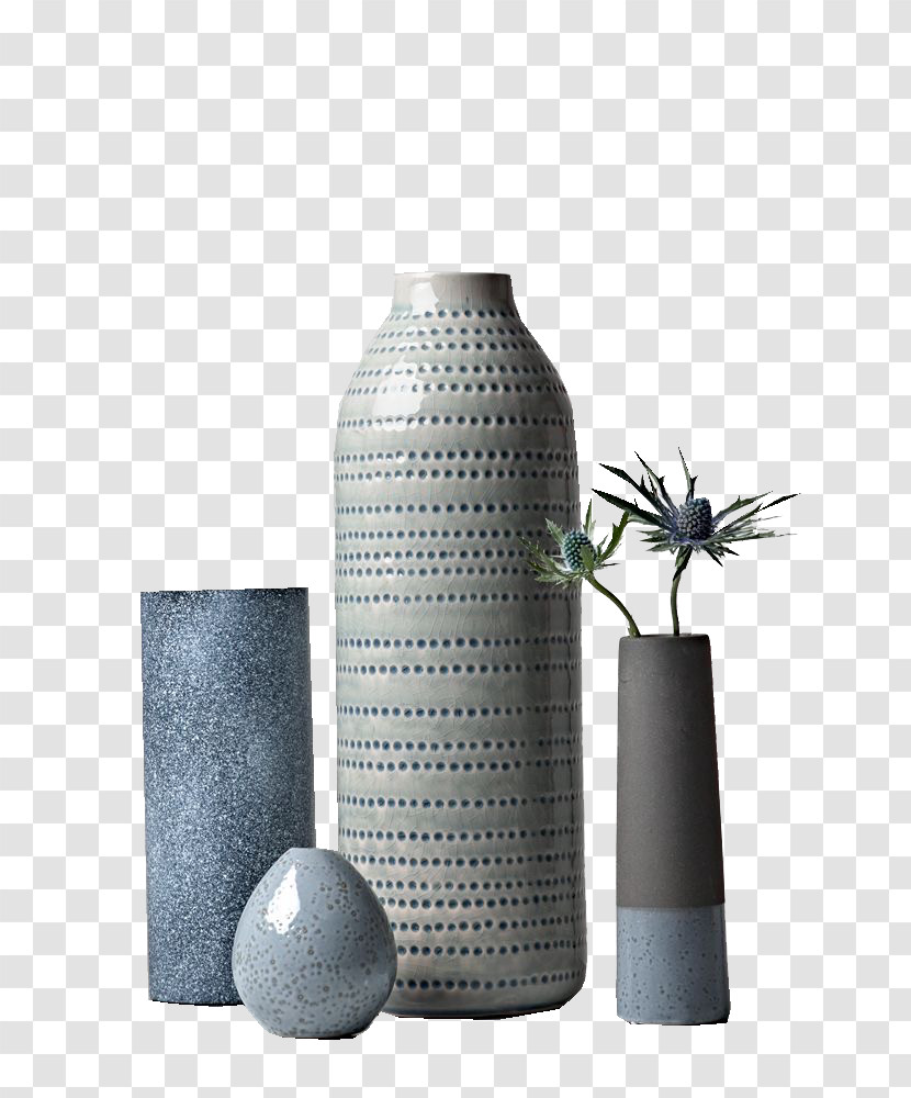 Vase Dots Vase Blue Ceramic Interior Design Services Transparent PNG