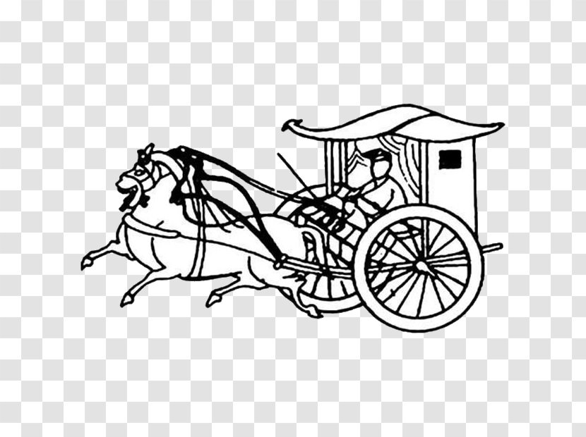 Car Horse-drawn Vehicle Stroke - Bicycle Accessory - The Ancient Painted Horses Transparent PNG