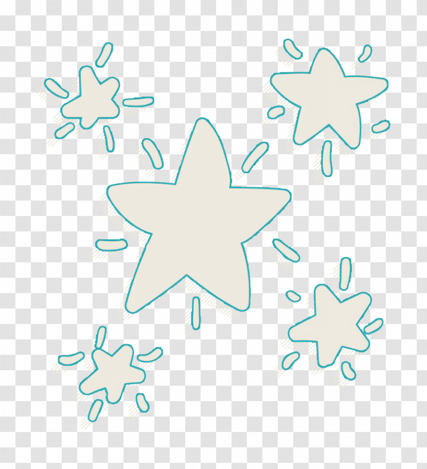 Hand Drawn Xmas Icon Signs Icon Starry Doodle Icon Transparent PNG