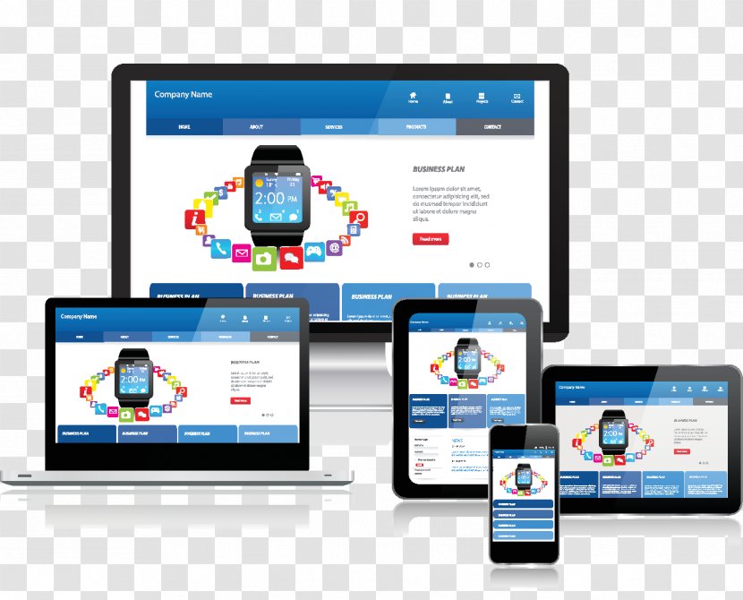 Responsive Web Design Development Page - Mobile Phones - Advertising Transparent PNG