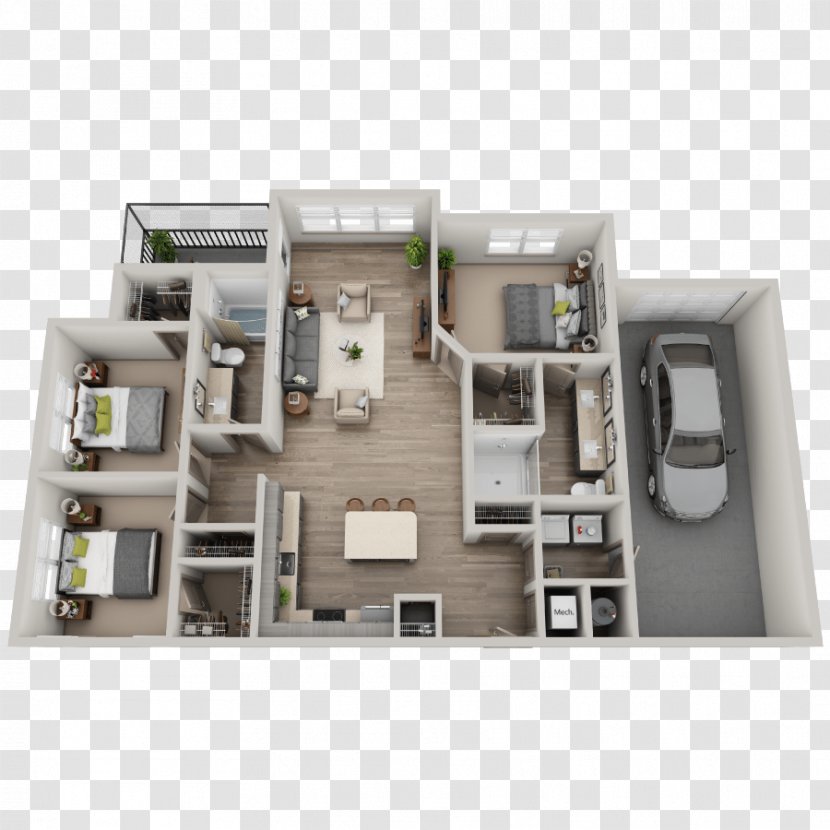 Sorrel Apartment Homes House Floor Plan Cameron Village - Bedroom Transparent PNG