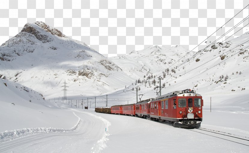 Bernina Express Lugano St. Moritz Train Travel - Mountain - Traveling By Transparent PNG