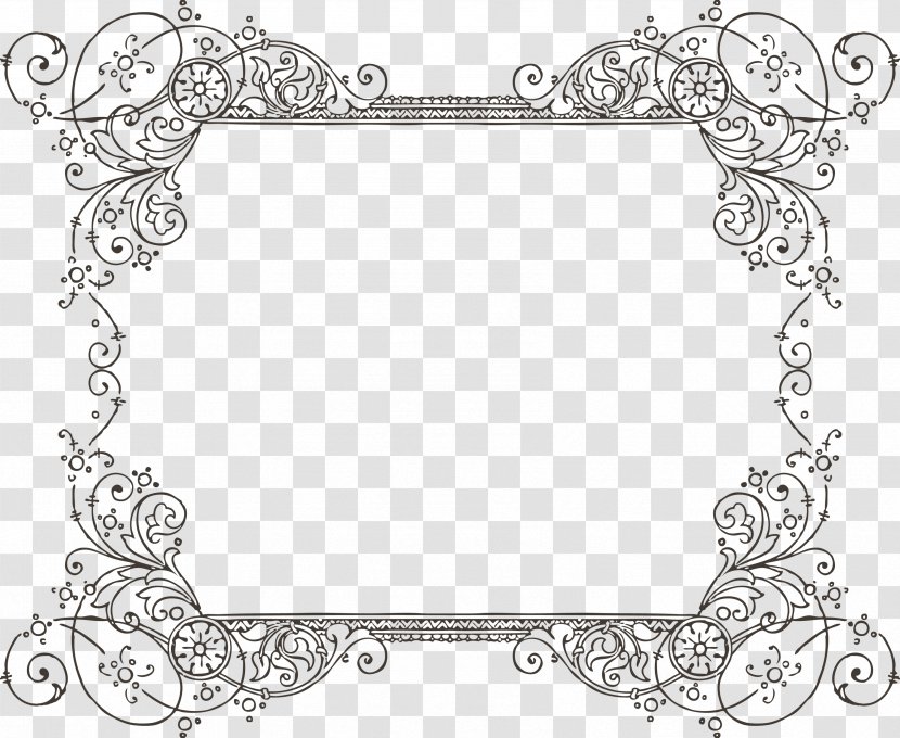 Borders And Frames Picture Calligraphic Clip Art - Black - Classic Border Transparent PNG