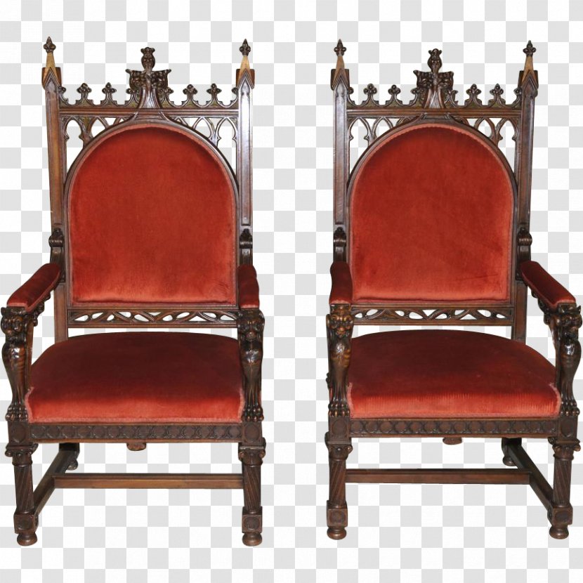 Antique 19th Century Club Chair Furniture - French Language Transparent PNG