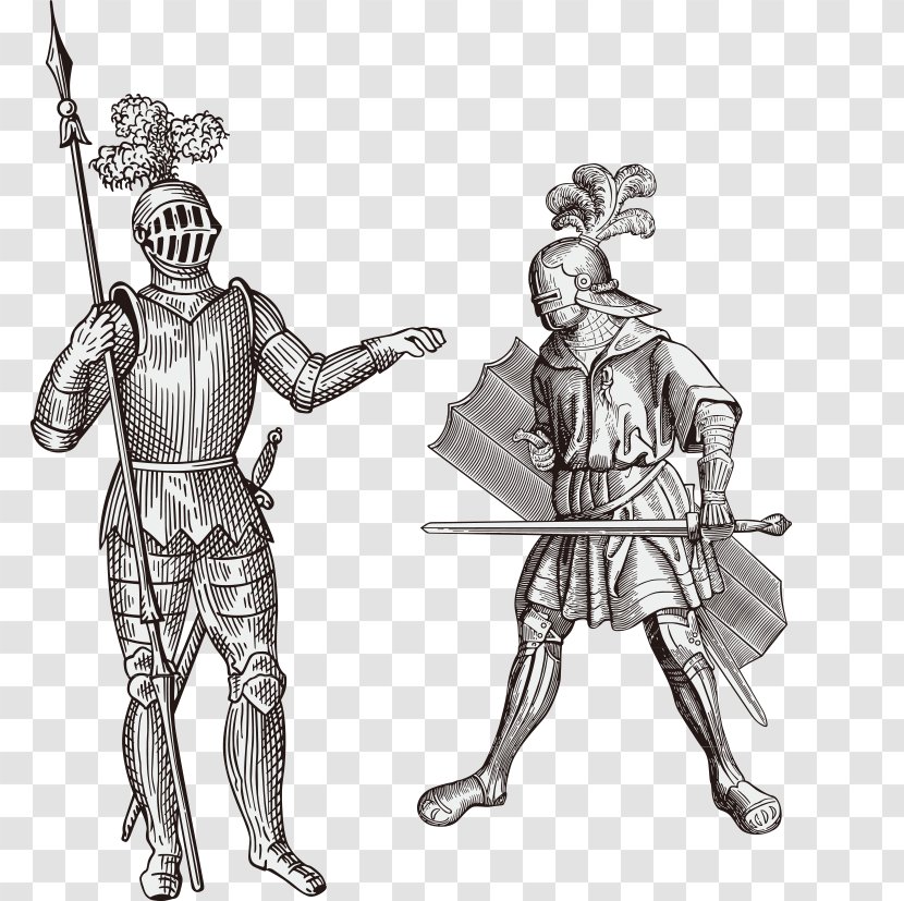 Europe Knight Euclidean Vector - Heraldry - Creative Hand-painted Warrior Transparent PNG