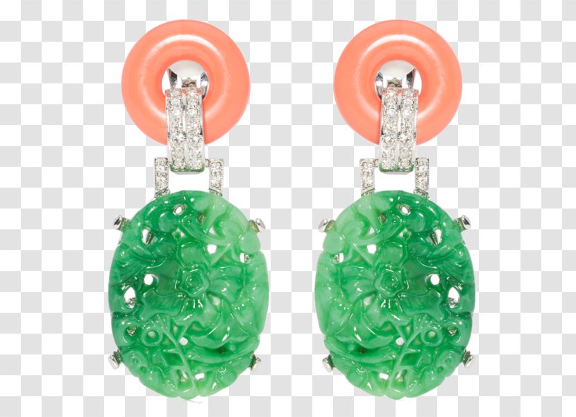 Emerald Earring Jade Body Jewellery Christmas Ornament - Carving Transparent PNG