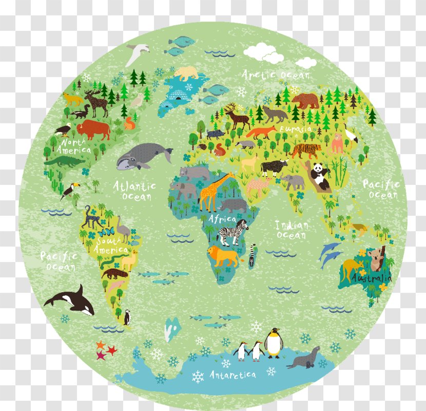 World Map Wall Decal Child - Mural Transparent PNG