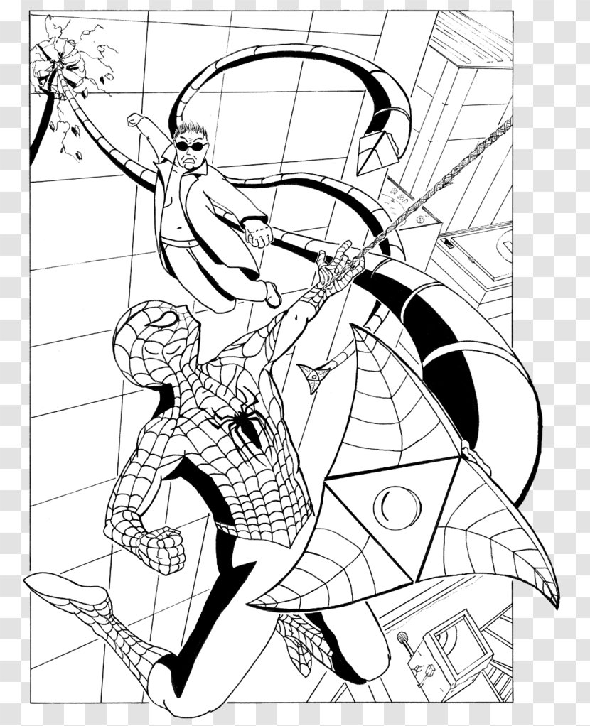 Dr. Otto Octavius Spider-Man Coloring Book Line Art Venom - Blue Dart Transparent PNG