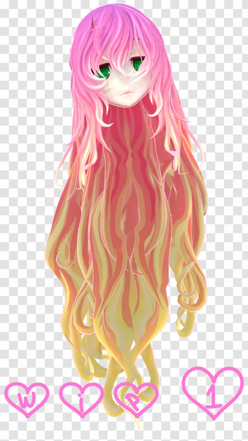 Illustration Cartoon Doll Long Hair Pink M - Fiction - Mmd Casual Transparent PNG