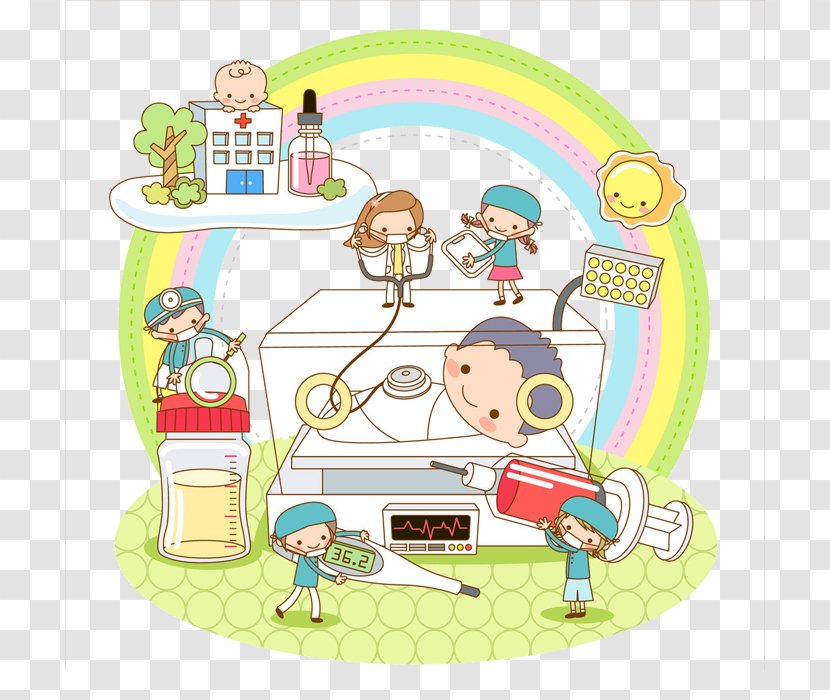 Hospital Cartoon Physician - Heart - Obstetrics And Gynecology Baby Birth Transparent PNG