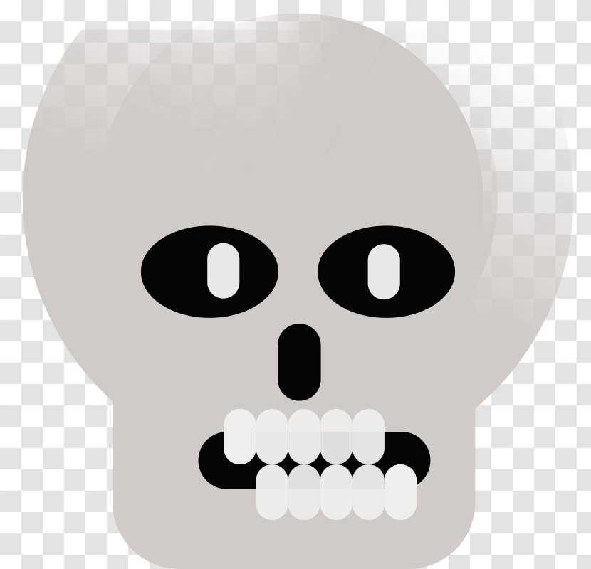 Skull And Crossbones Skeleton Clip Art - Smile - Vector Transparent PNG