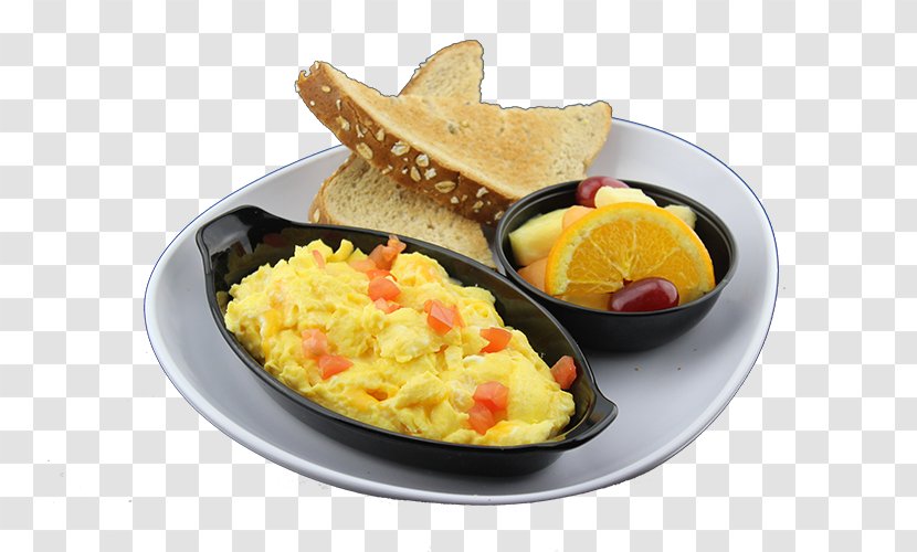 Full Breakfast Vegetarian Cuisine Hash Browns Toast - Boiled Egg - Scrambled Eggs Transparent PNG