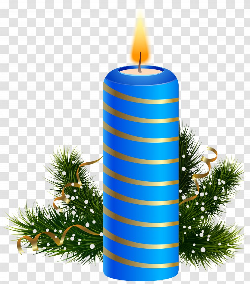 Christmas Decoration Candle Clip Art - Blue Clipart Image Transparent PNG